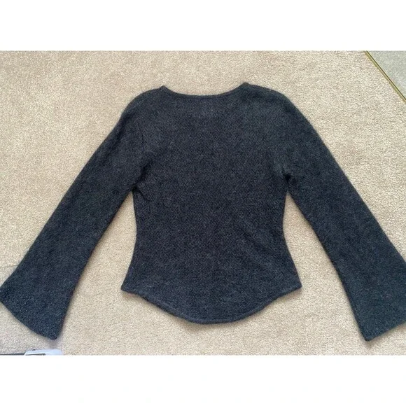 CHANEL Vintage 98A Tweed Mohair Dark Gray Sweater 1998 AUTHENTIC Size 40